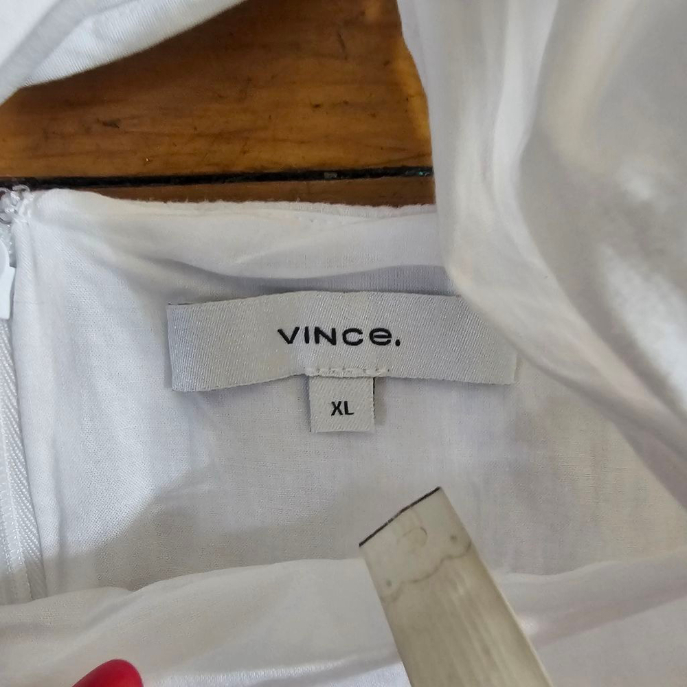 Vince White Linen Blend Maxi Dress Women's Extra Large - Picture 3 of 7